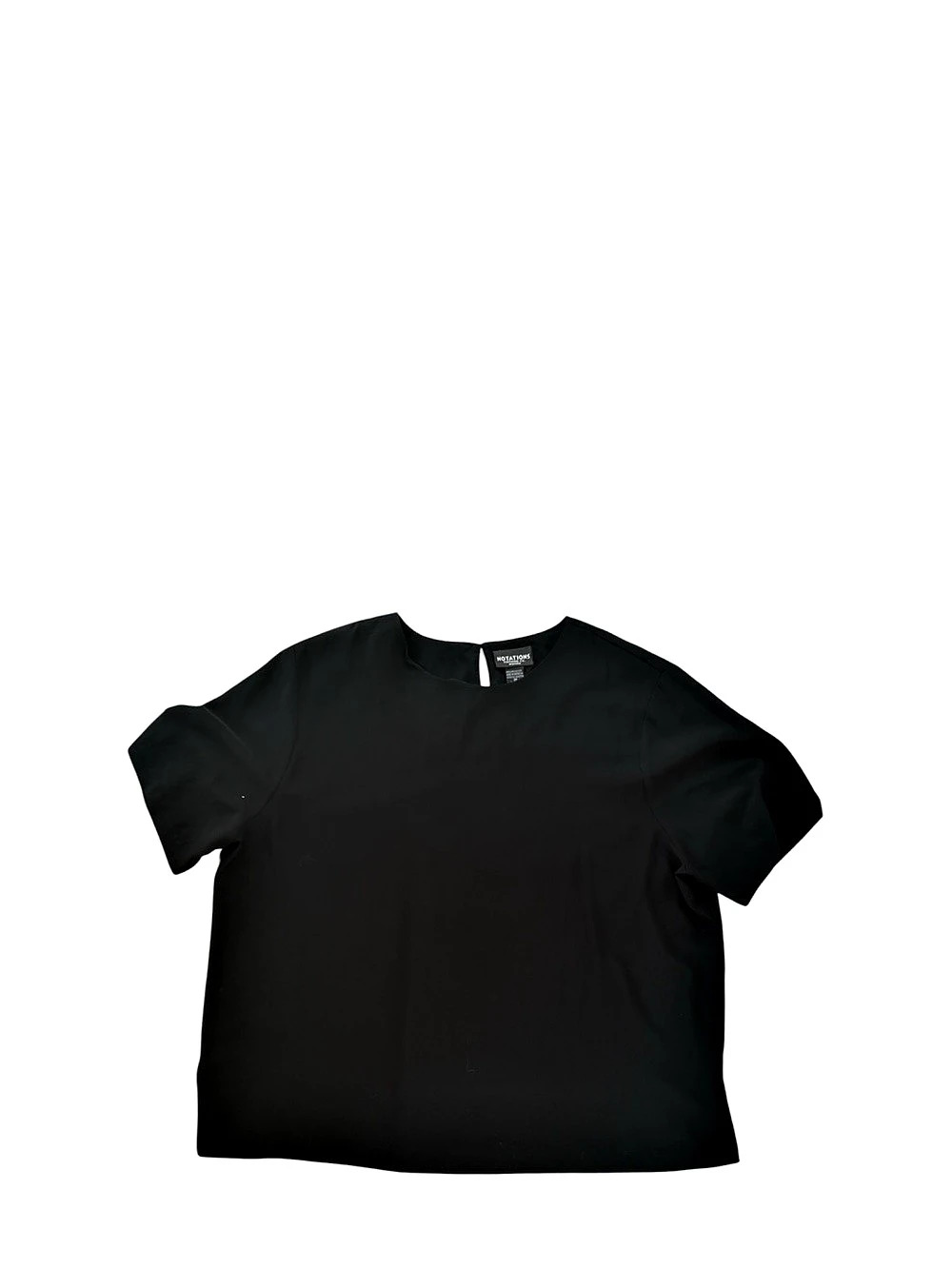 Notations Short Sleeve Top in Black Size 3X Like New